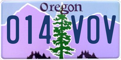OR license plate 014VOV