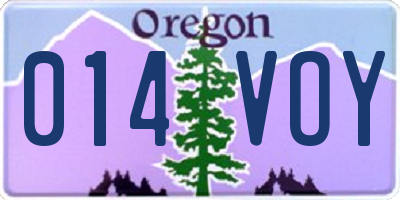 OR license plate 014VOY