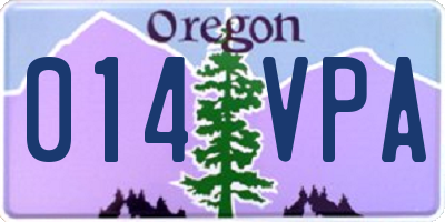 OR license plate 014VPA