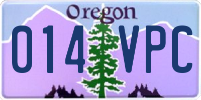 OR license plate 014VPC