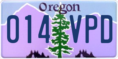 OR license plate 014VPD