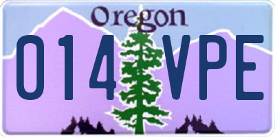 OR license plate 014VPE