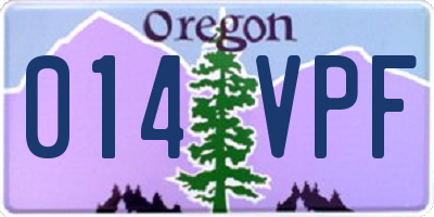 OR license plate 014VPF