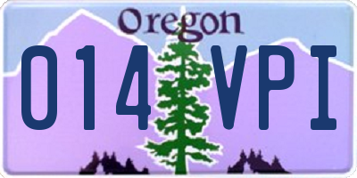 OR license plate 014VPI