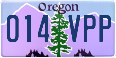 OR license plate 014VPP