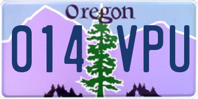 OR license plate 014VPU