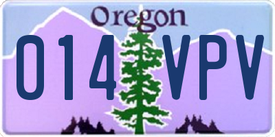 OR license plate 014VPV