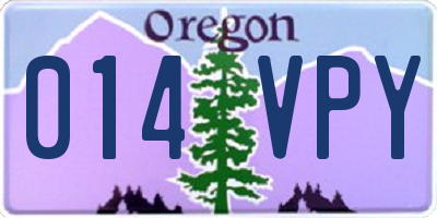 OR license plate 014VPY