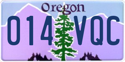 OR license plate 014VQC