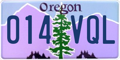OR license plate 014VQL