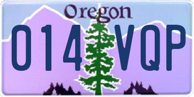 OR license plate 014VQP