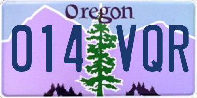 OR license plate 014VQR