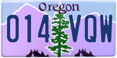 OR license plate 014VQW