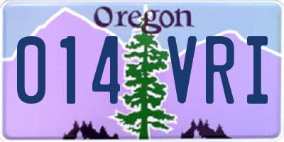 OR license plate 014VRI
