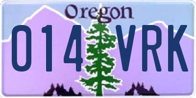 OR license plate 014VRK