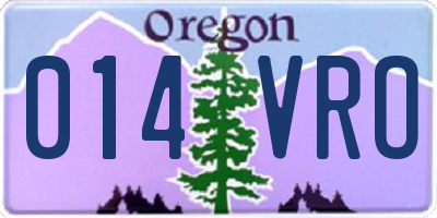 OR license plate 014VRO