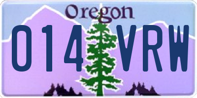 OR license plate 014VRW