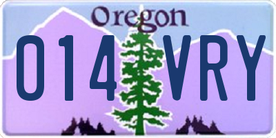 OR license plate 014VRY