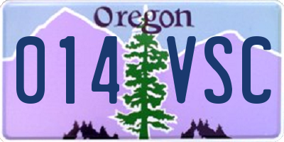 OR license plate 014VSC