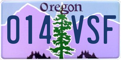 OR license plate 014VSF