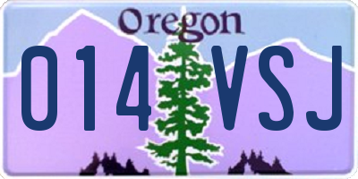 OR license plate 014VSJ