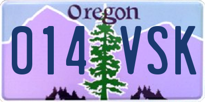 OR license plate 014VSK