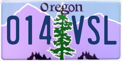 OR license plate 014VSL