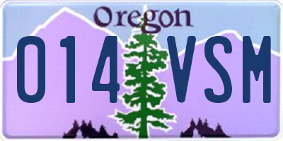 OR license plate 014VSM