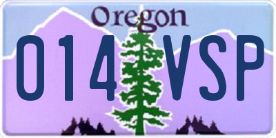 OR license plate 014VSP