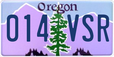 OR license plate 014VSR