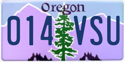 OR license plate 014VSU