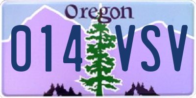 OR license plate 014VSV