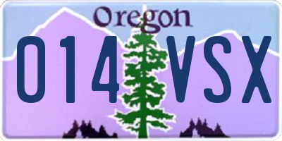 OR license plate 014VSX
