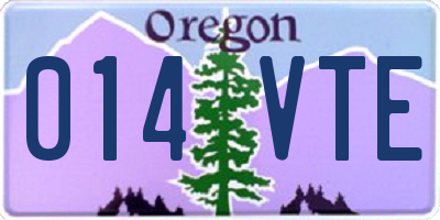 OR license plate 014VTE