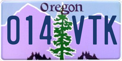 OR license plate 014VTK