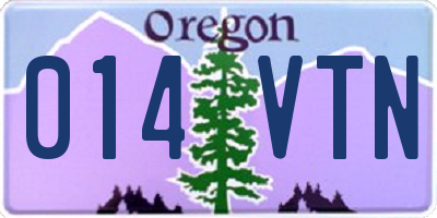 OR license plate 014VTN