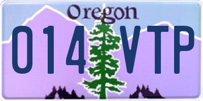 OR license plate 014VTP