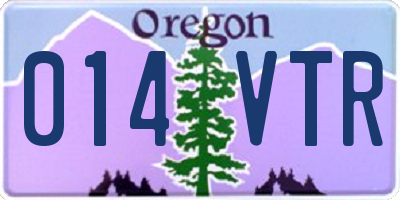 OR license plate 014VTR