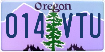 OR license plate 014VTU