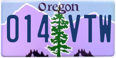 OR license plate 014VTW