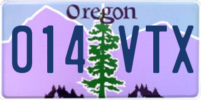 OR license plate 014VTX