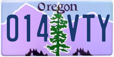 OR license plate 014VTY