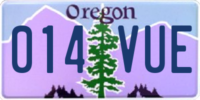 OR license plate 014VUE