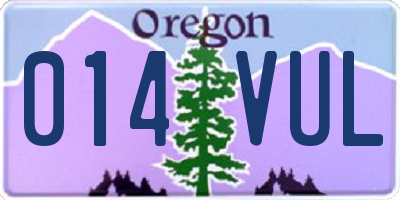 OR license plate 014VUL
