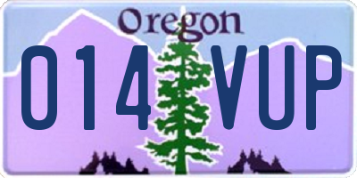 OR license plate 014VUP