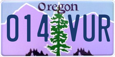 OR license plate 014VUR