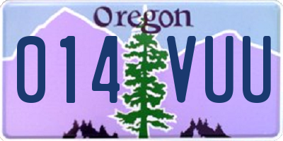OR license plate 014VUU