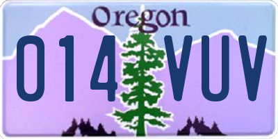 OR license plate 014VUV