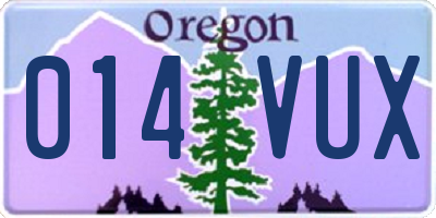 OR license plate 014VUX