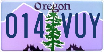 OR license plate 014VUY
